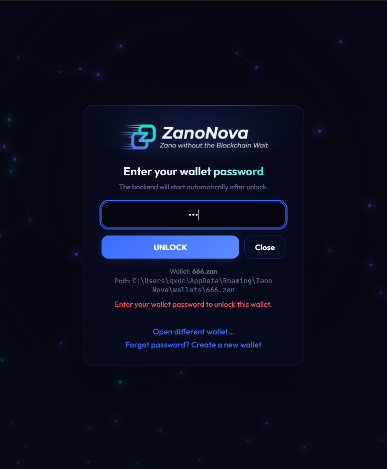 ZanoNova Login